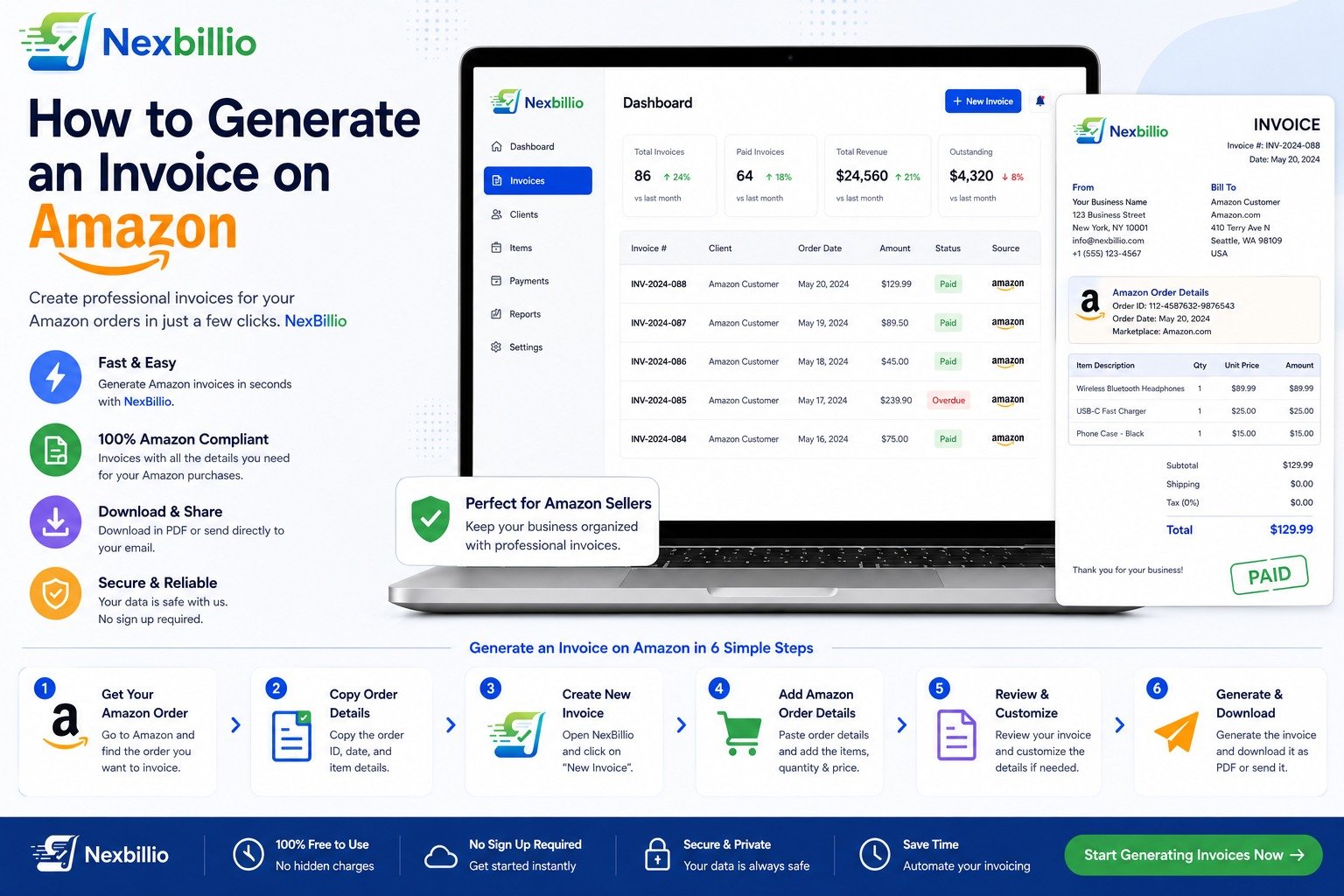 Invoice generator for Amazon