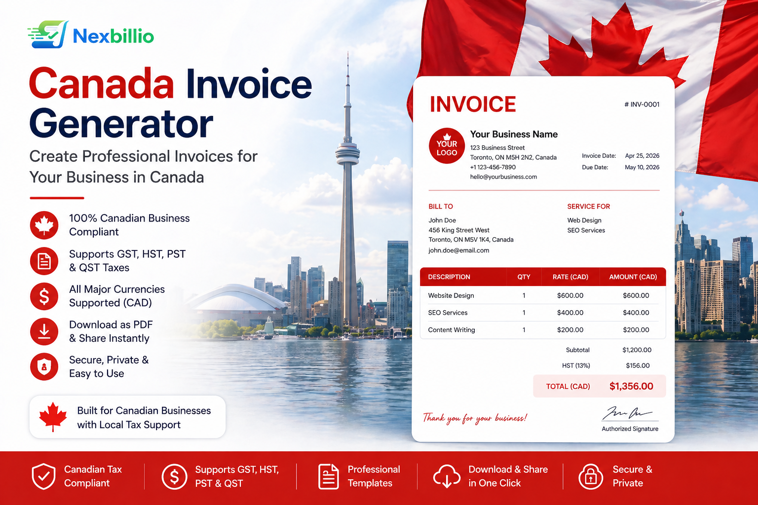 NexBillio-Free Invoice Generator For Canada