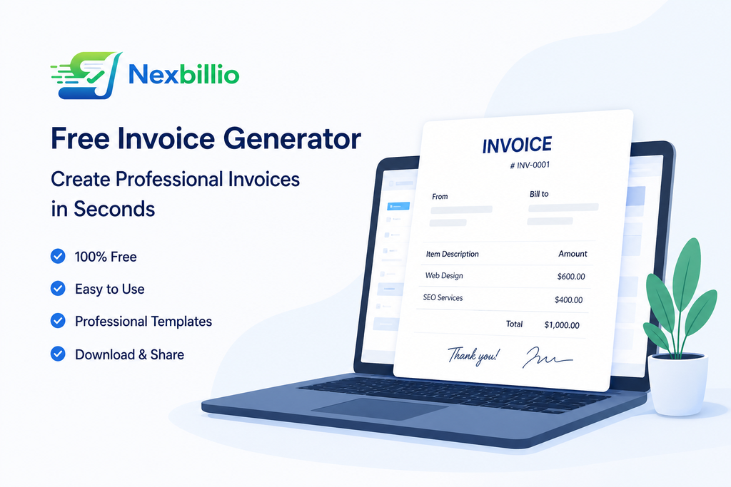 NexBillio-Free Invoice Generator------Benefits of using nexbillio