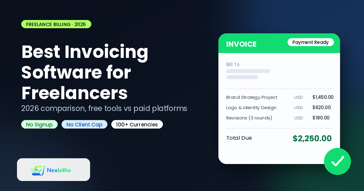 Best invoicing software for freelancers 2026 comparison