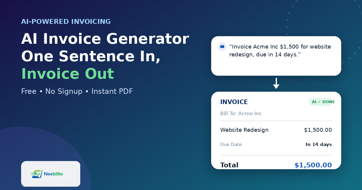 AI Invoice Generator: Free & Fast Online Invoicing