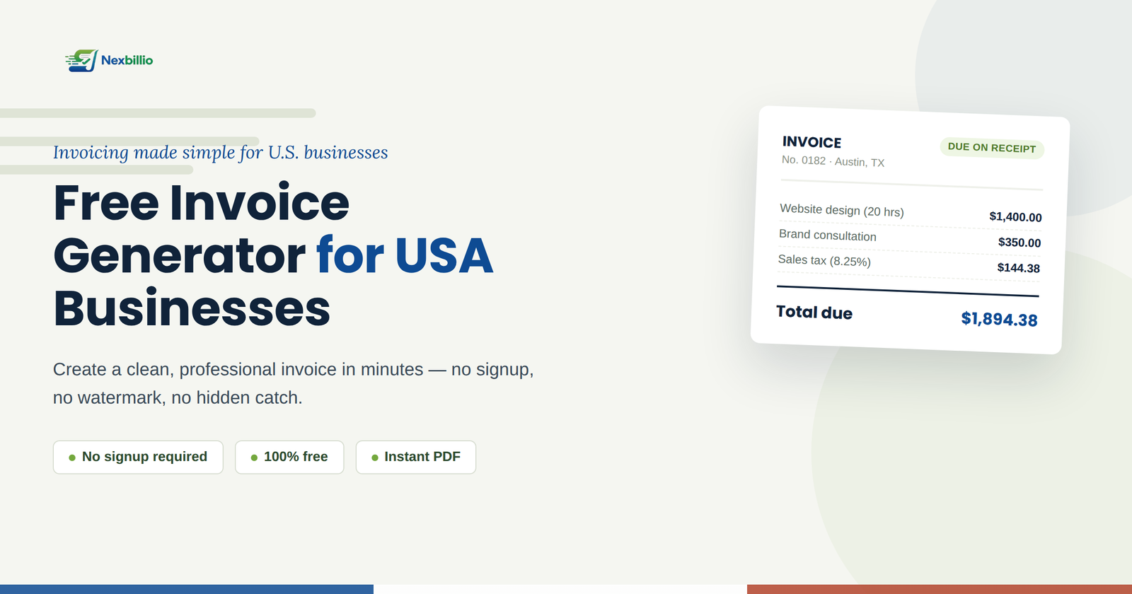 Free Invoice Generator USA | Create Invoices Online