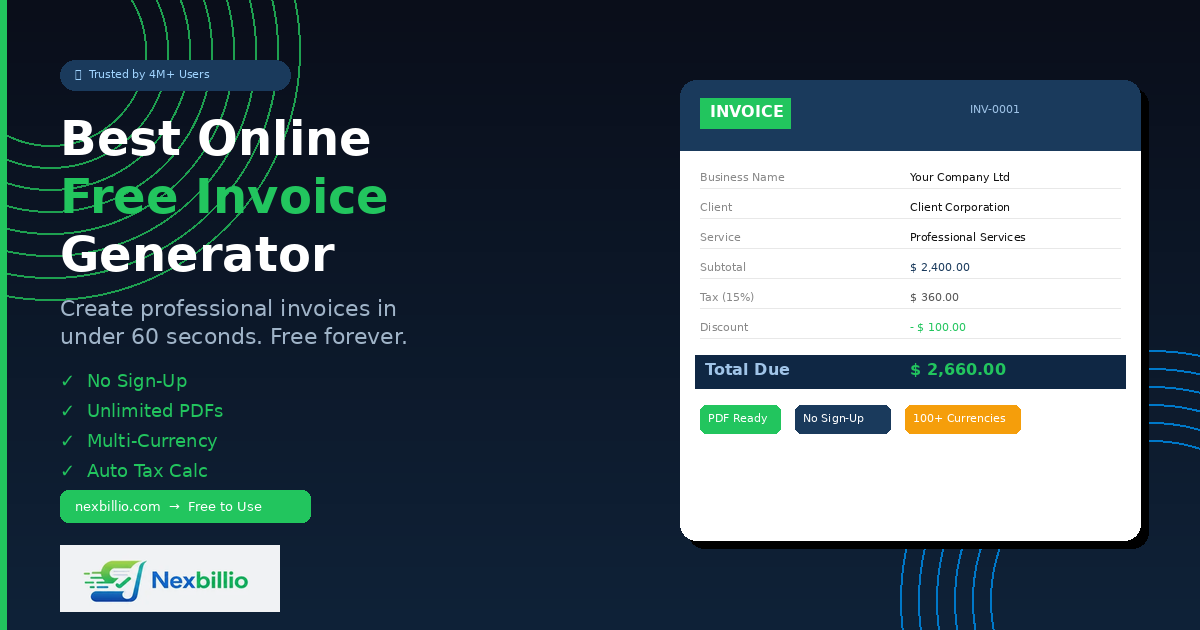 Best Online Free Invoice Generator — Nexbillio Review